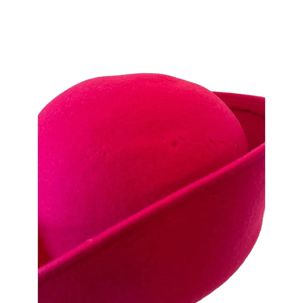 Geo W. Bollman & Co. Womens High Rim Derby Hat OS‎ Pink 100% Wool Floral Hat Pin